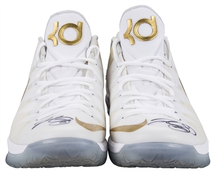 J.R Smith Used Autographed Nike KD 5 Elite Sneakers (JSA)